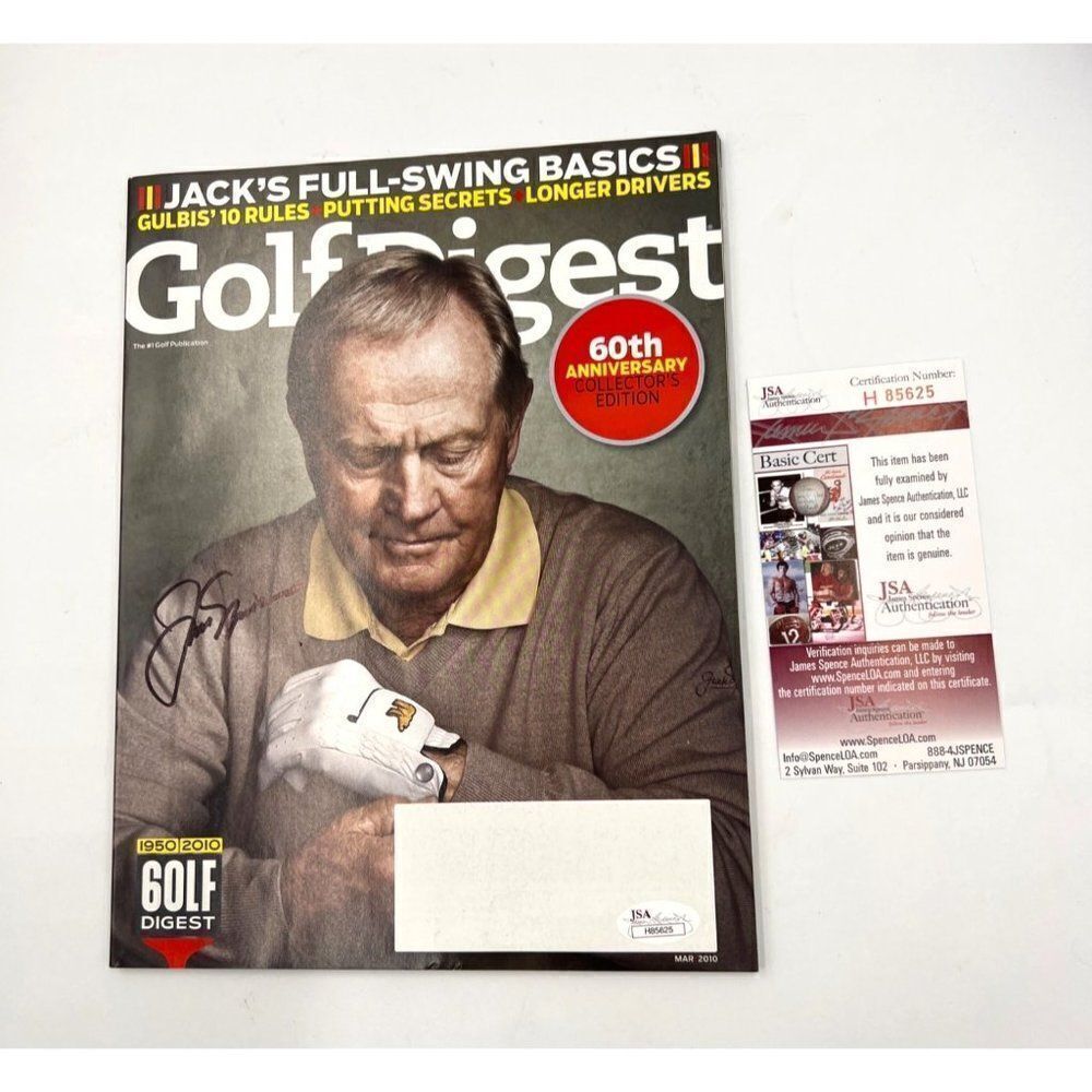 Jack Nicklaus Signed Magazine Golf Digest March 2010 JSA COA No Label